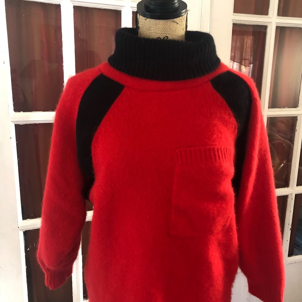 Chunky Color Block Turtle Neck Sweater - image 2